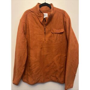 Goodfellow men's quarter zip sweater, size large, orange NWT‎